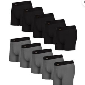 Wrangler Men's Black and Gray Boxer Briefs - Pack of 10